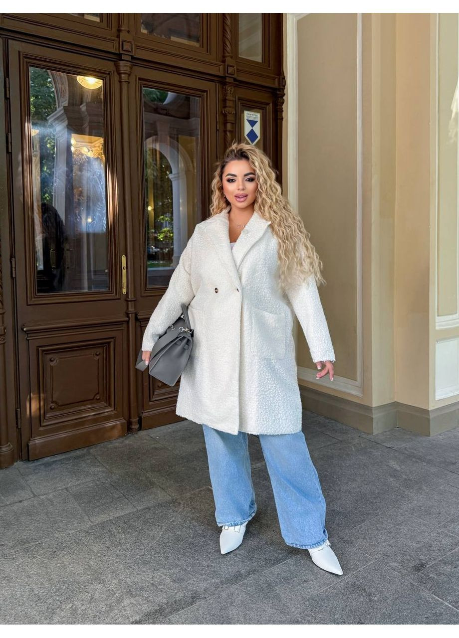 Молочне демісезонне Жіноче пальто Гермес