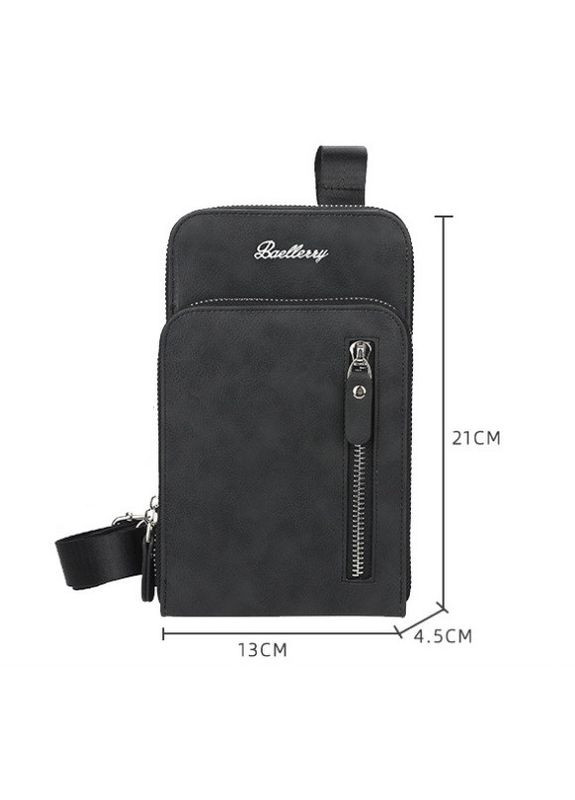 Сумка бананка Baellery черная на грудь барсетка для повседневного использования кроссбоди ProDobro (363222525)