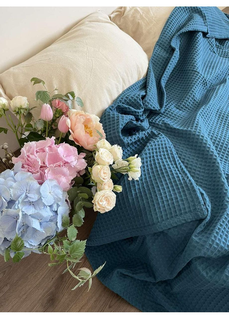 Покрывало Greece вафельное хлопковое изумрудный ZEINTEX (315346972)