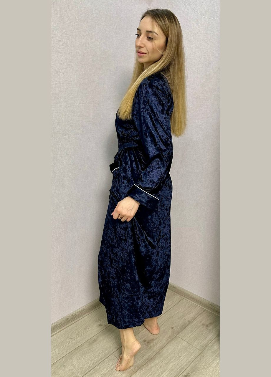 Фіолетова всесезон домашній велюровий халат 2 Льва