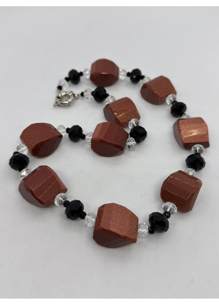 Ожерелье из авантюрина 20*25*15 мм 45 см Оранжевый No Brand (363829859)