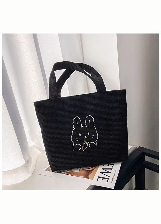 Сумка женская шопер черная из вельвета (RN-177) No Brand (332807103)