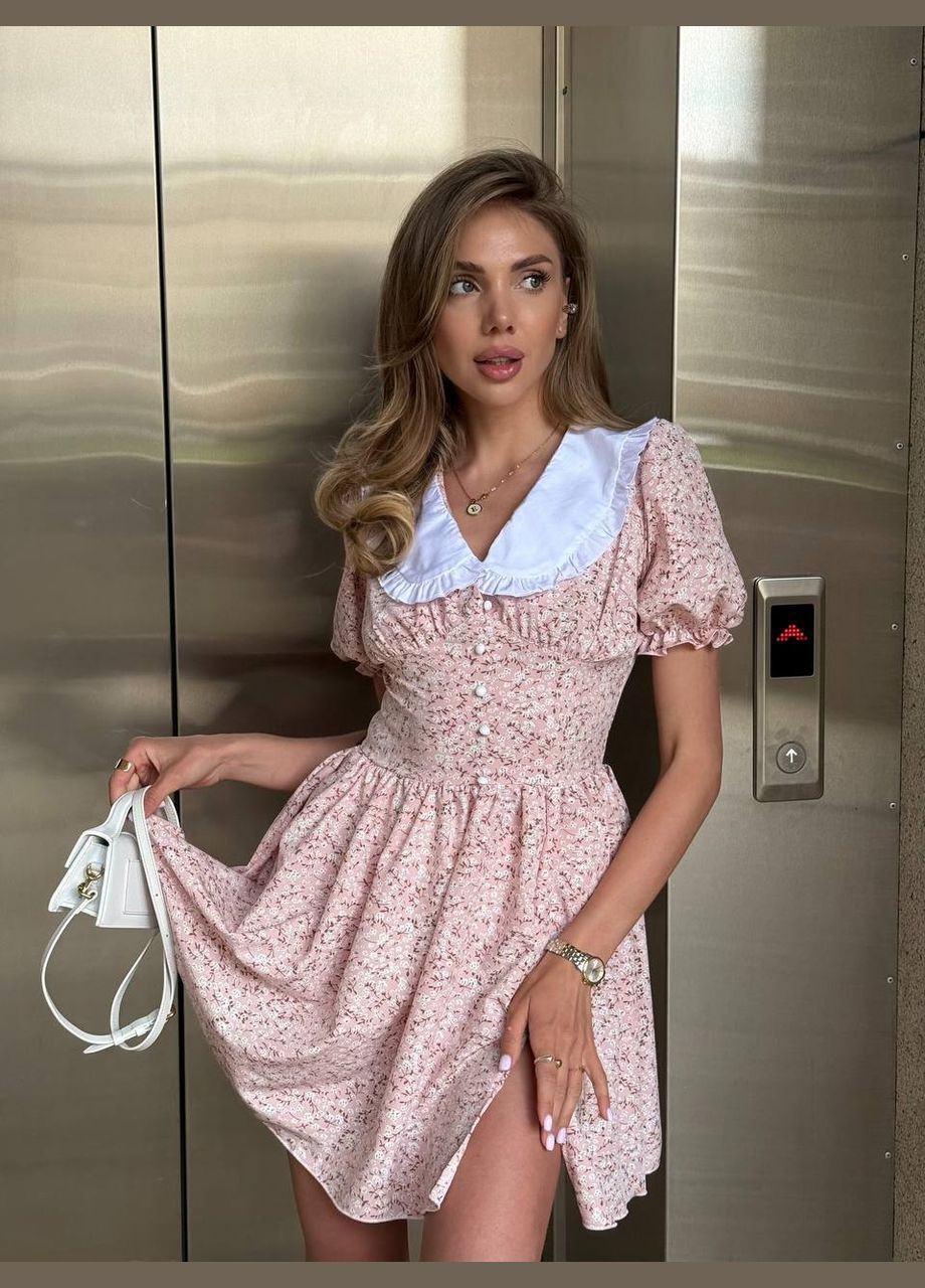 Рожева повсякденний, вечірня сукня Україна з квітковим принтом