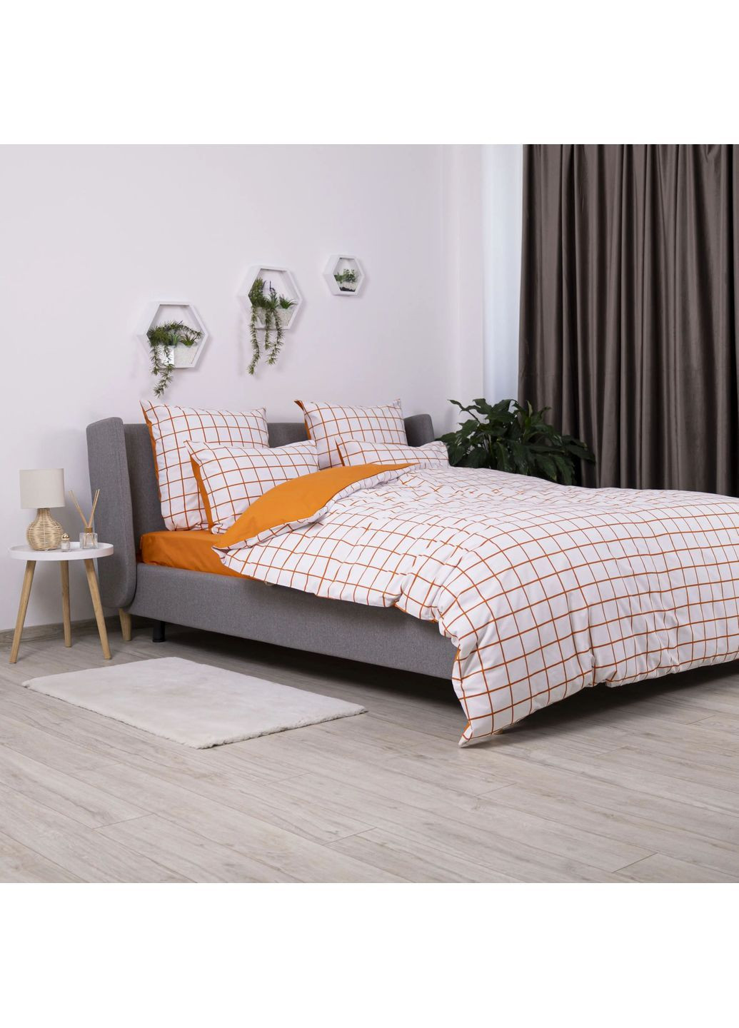 Двуспальный комплект постельного белья с наволочками 50*70 см, 115 гр/м2 Terracotta Check Белый (17070180215) ТЕП (364503553)