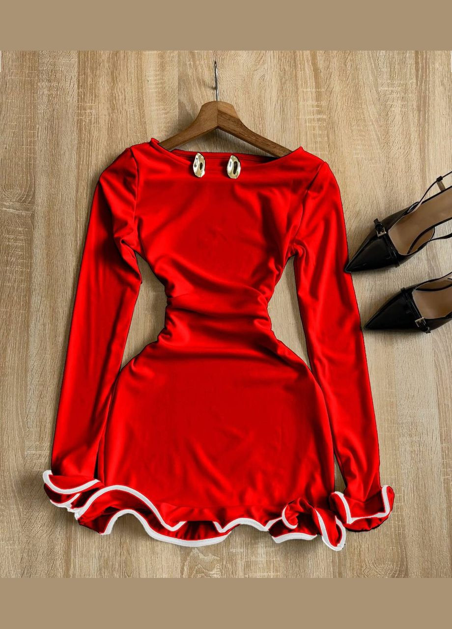 Червона повсякденний, кежуал сукня футляр No Brand однотонна