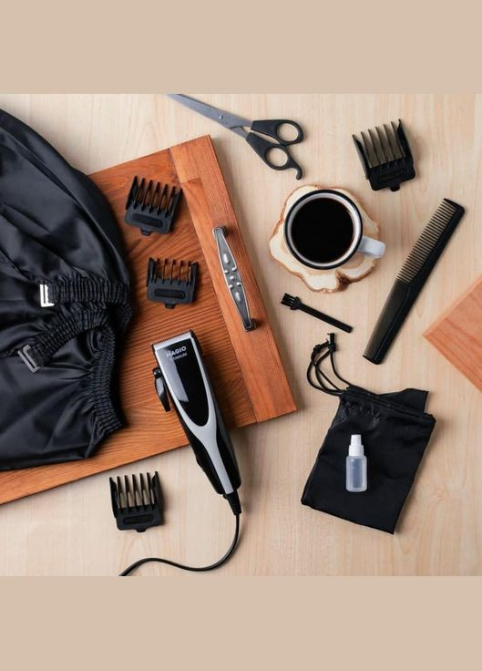 Профессиональная проволочная машинка MG184 для стрижения волос с накидкой и насадками. Magio (315424118)