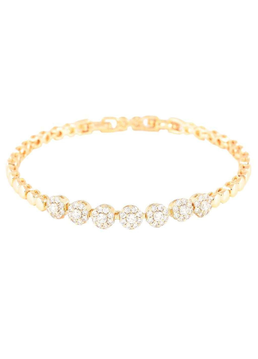 Браслет Позолота 18K "Інкрустація цирконієм» розмір з замком 17.5,19.5см х 4мм (259119) Xuping Jewelry (359433240)