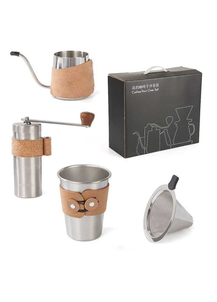 Подарочный кофейный набор для ручного приготовления 4 предмета. No Brand (368717511)