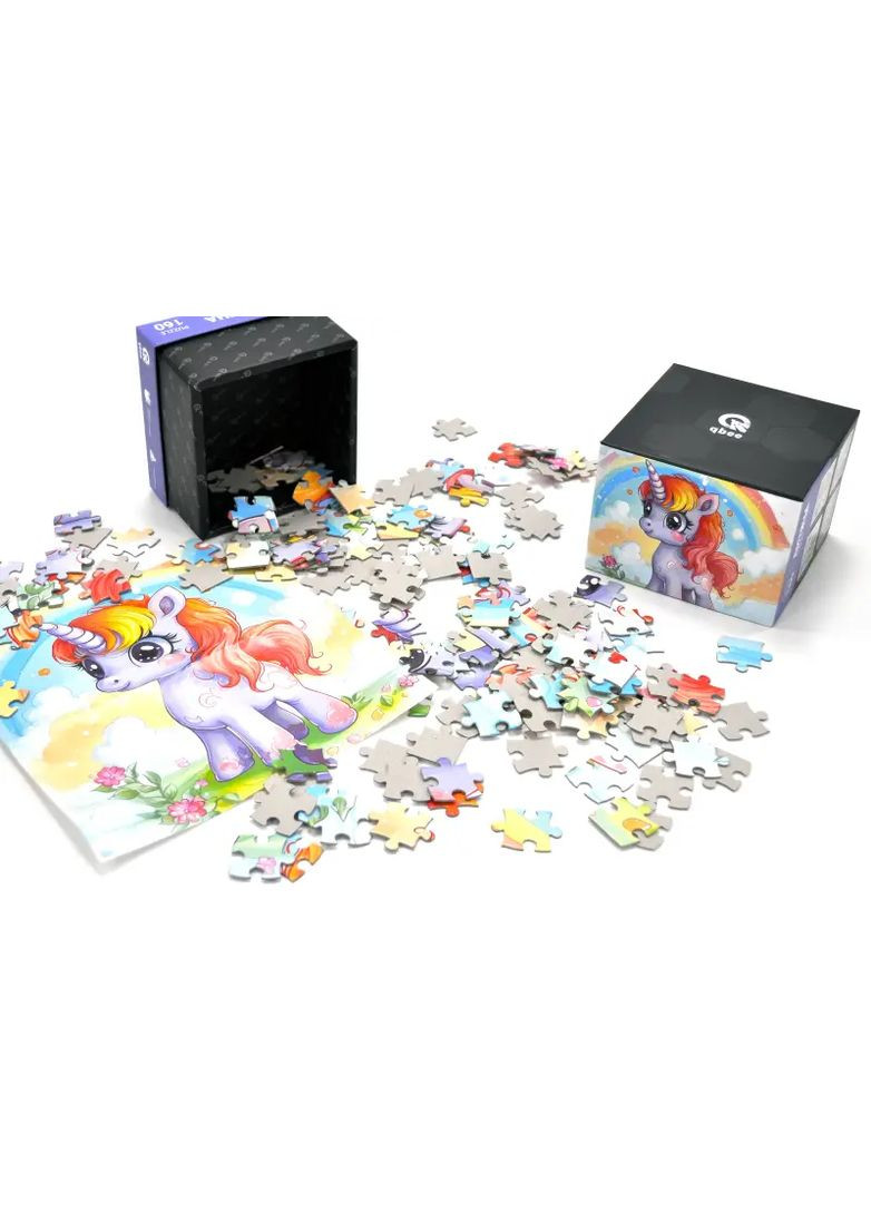 Пазли класичні 160 ел. Єдиноріг і Веселка картон арт. QB500-002 qbee Паз1602 (370650691)