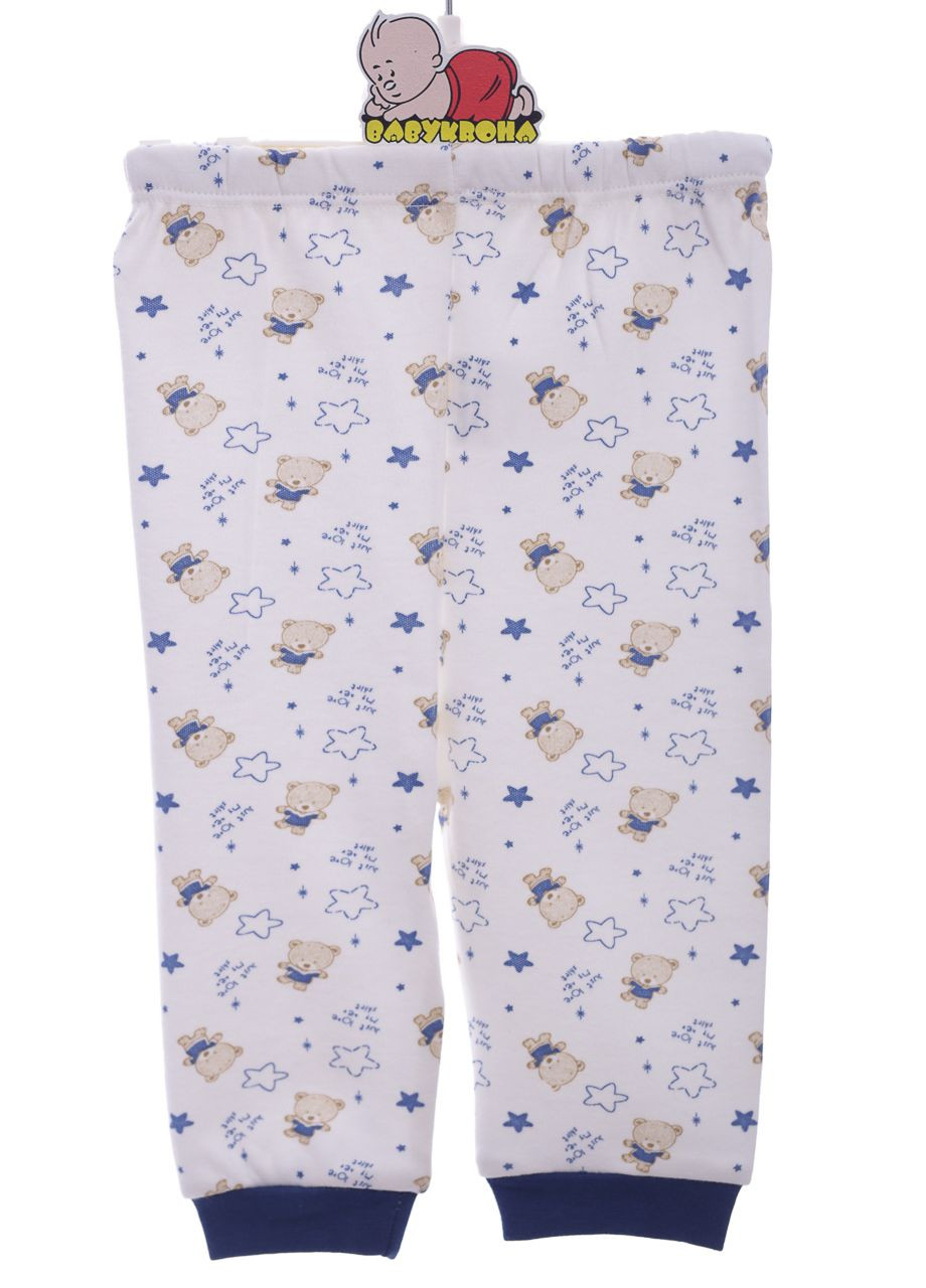 Білий демісезонний комплект розпашонка, повзунки та шапочка трикотажний ведмедик білий 62 см (36962) BABYKROHA