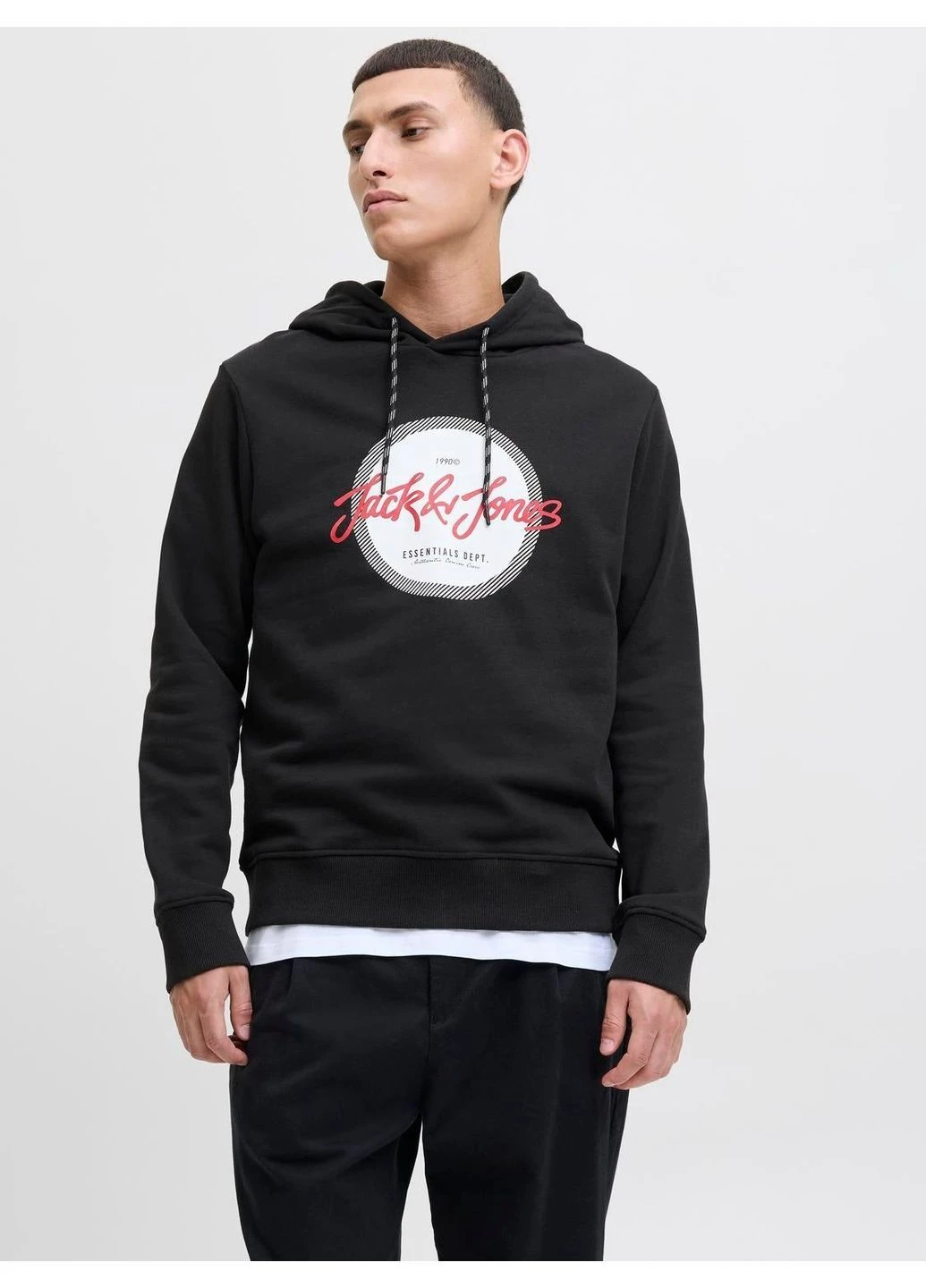 Худі демісезон,чорний з принтом,JACK&JONES Jack & Jones (372126878)