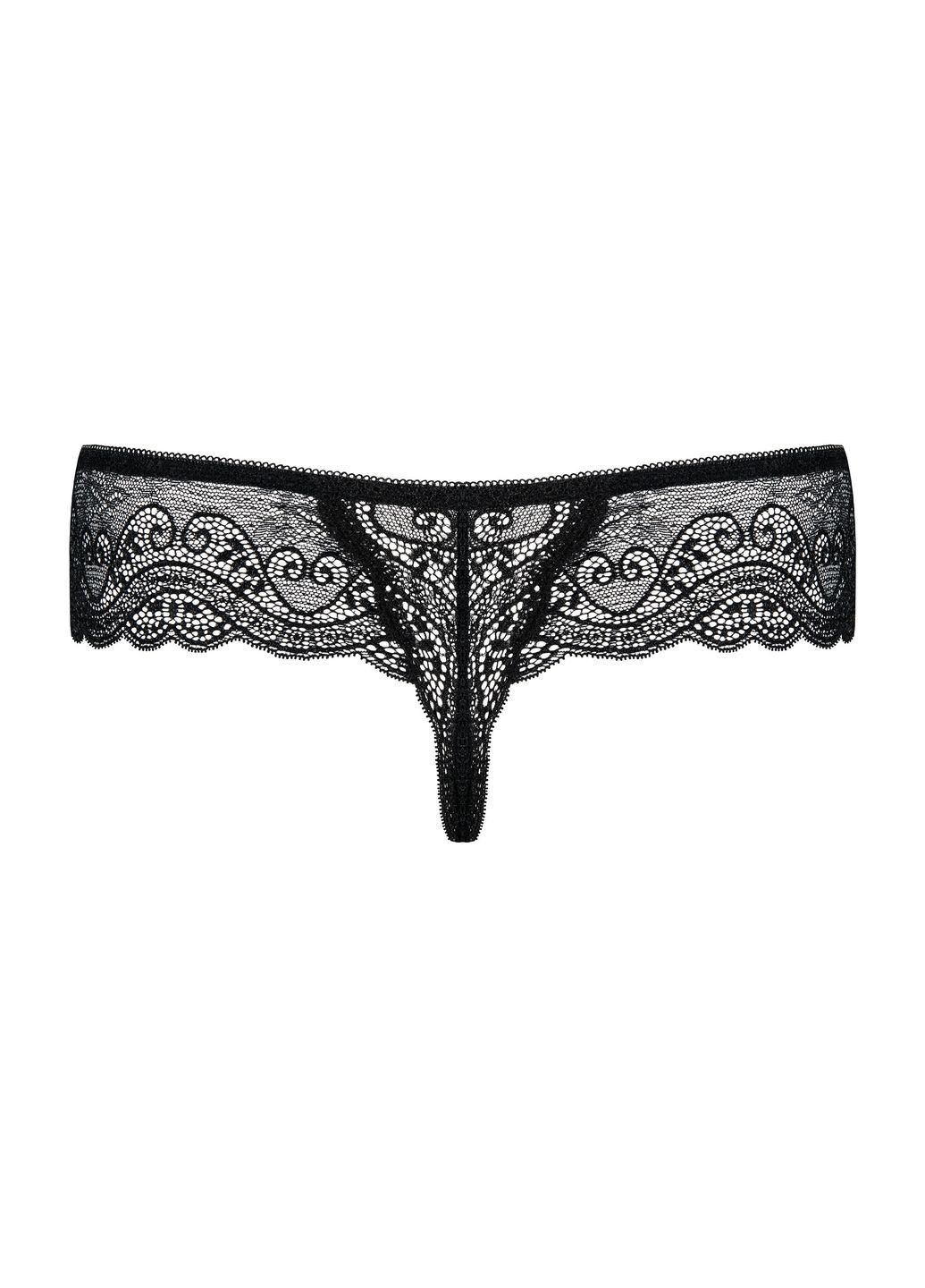 Трусики- стринги кружевные черные Miamor Obsessive (331168125)