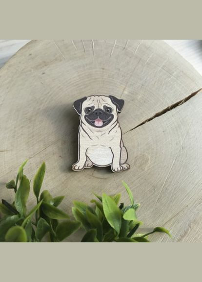 Значок з дерева "Мопс" Cozy-Up (276003812)