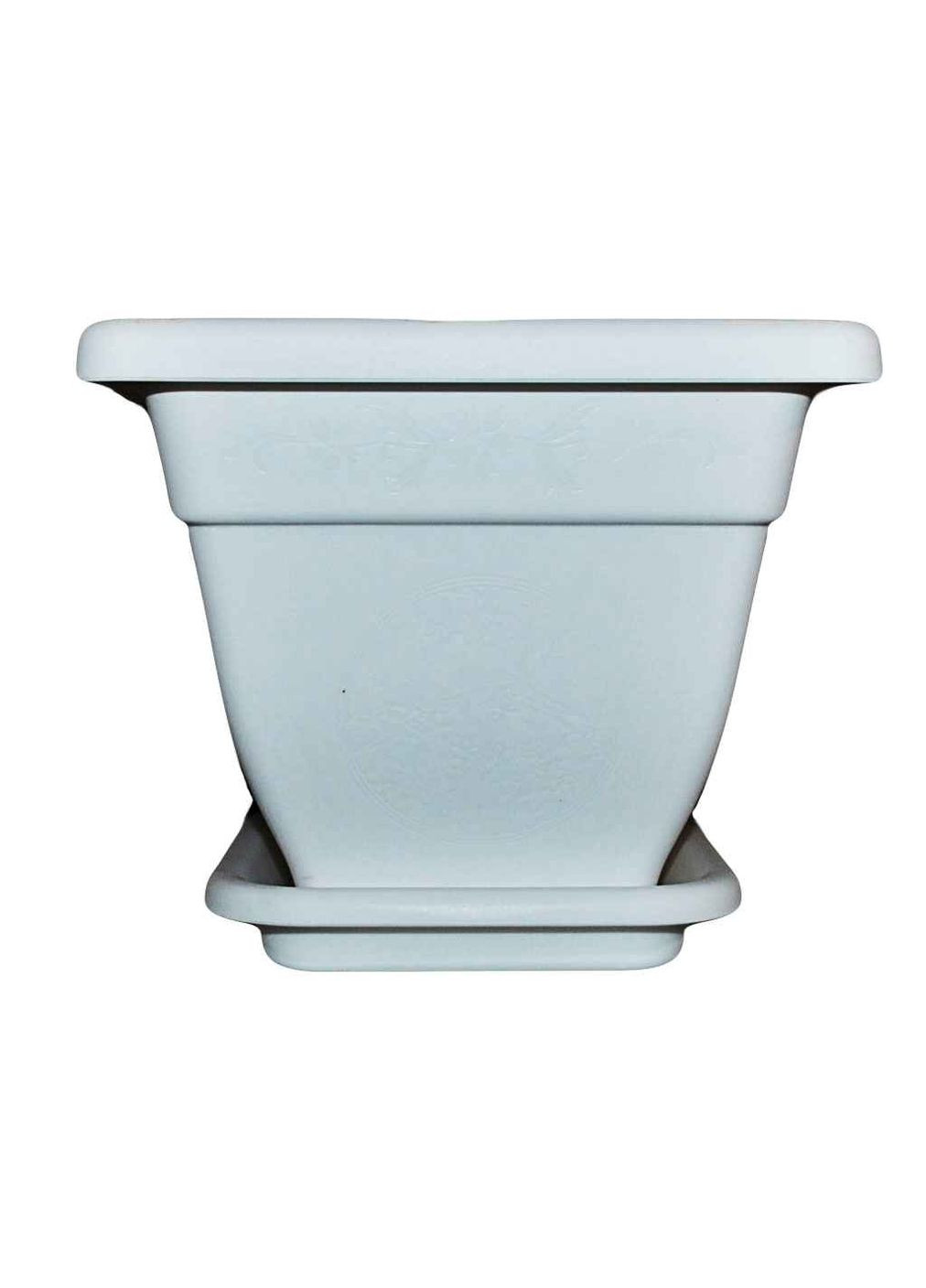 Цветочный горшок 3л 200х200мм белый четыре. №1 с подставкой Консенсус (356458794)