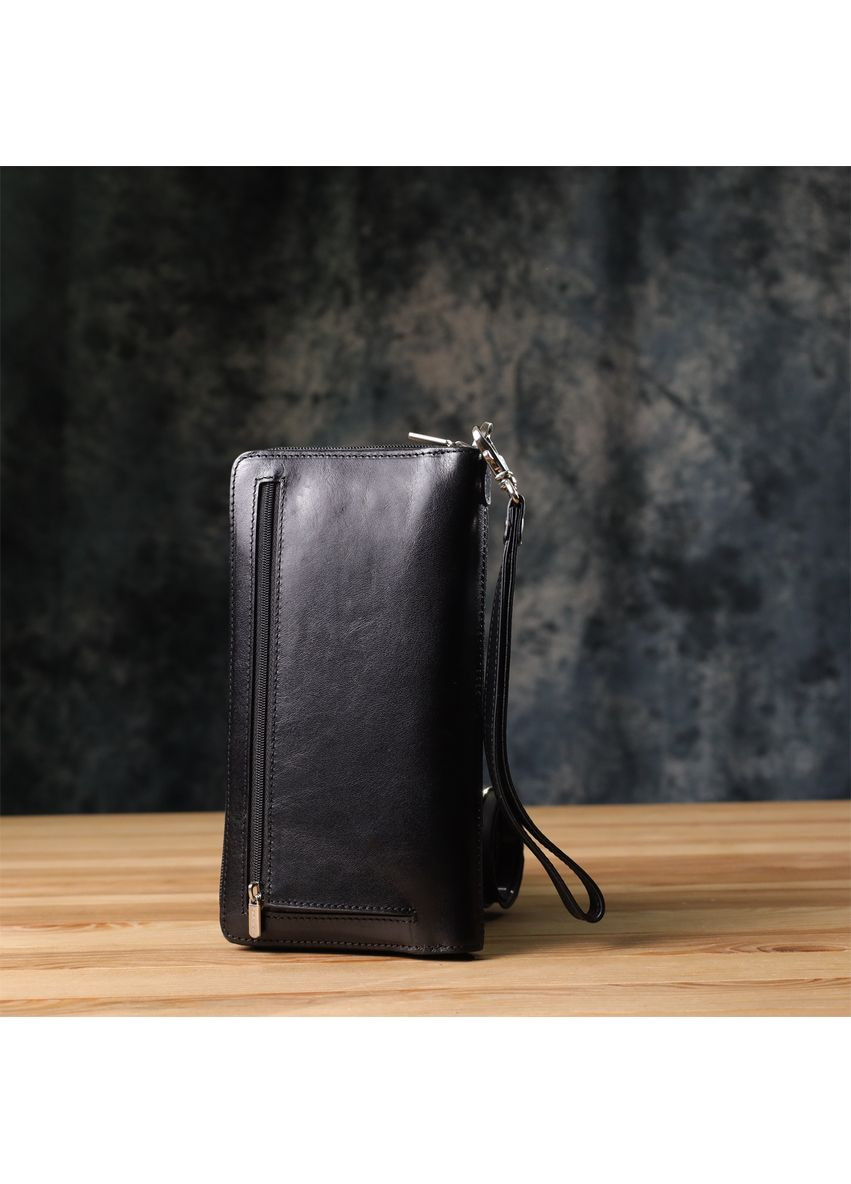 Мужской клатч на одно отделение из гладкой натуральной кожи 20860_1 (9770 nero) Черный Tony Perotti (362046807)