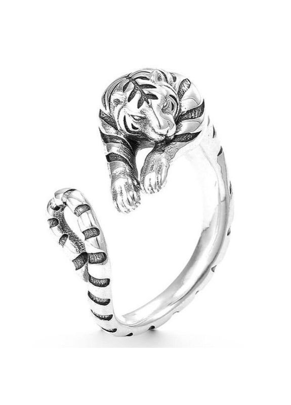Жіноче або чоловіче кільце тигр стрибає на видобуток стиль і сила життя розмір регульований Fashion Jewelry (285110826)