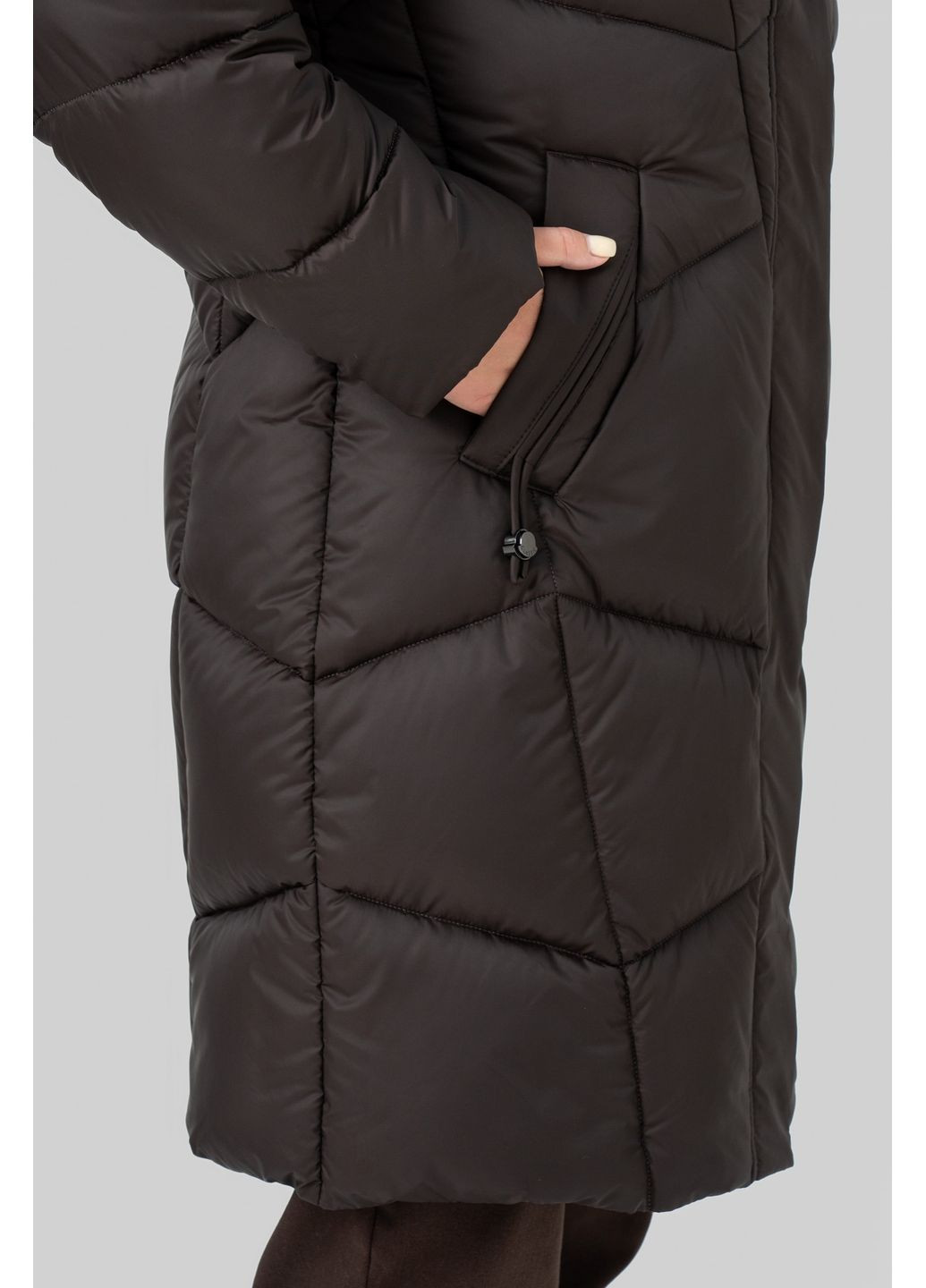 Коричневе зимнє Жіноче зимове пальто-пуховик Мілорі All Posa (ap102559p) A'll Posa