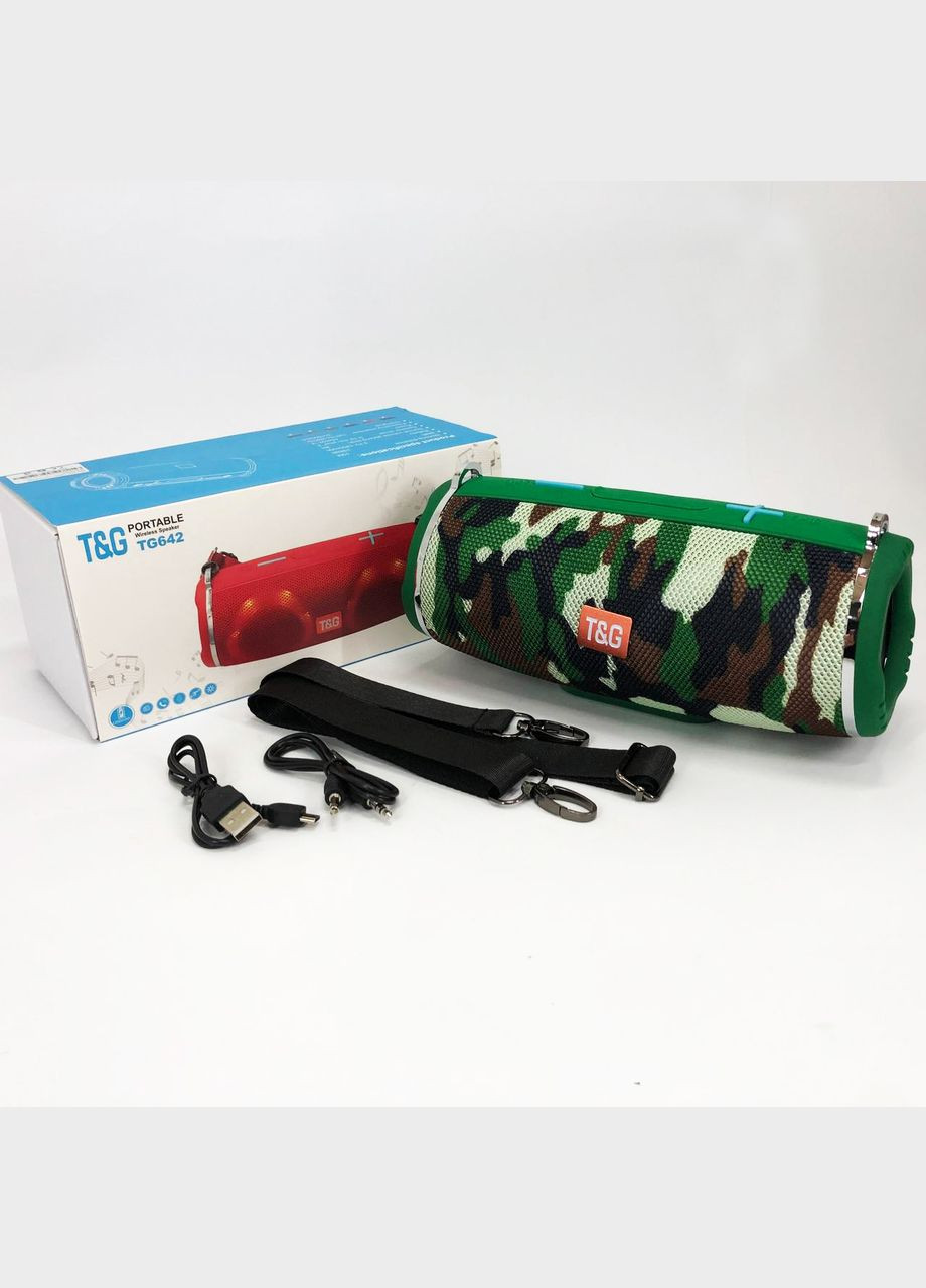 Портативна колонка TG642 з RGB підсвічуванням та ремінцем, колонка для вечірки. Колір: камуфляж TG (372908478)