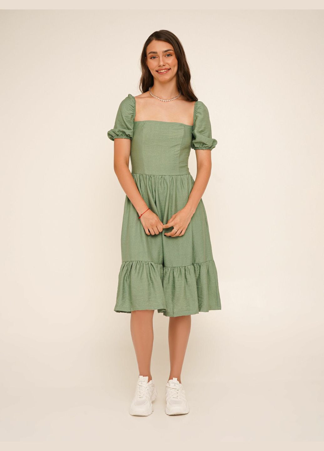 Зелена повсякденний сукня однотонна жіноча wtc02382 shop (2000990656308) LAWA