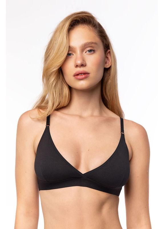 Чёрный бюстгальтер с мягкими чашками без вкладышей. Kalyna без косточек
