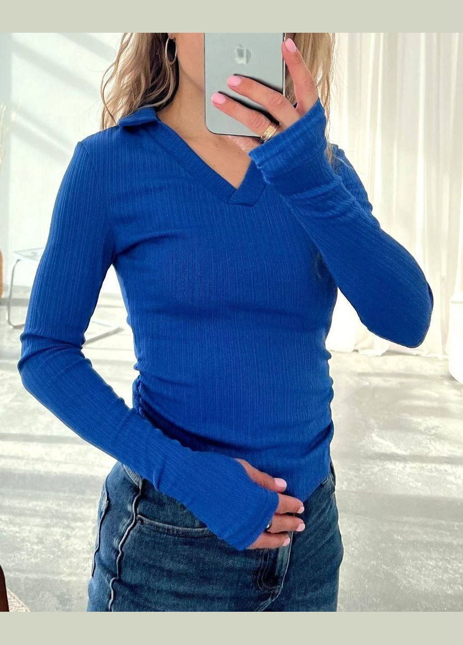 ❤️🔥Стильний, зручний лонгслів "поло" з комірцем та V-подібним вирізом No Brand (346814714)