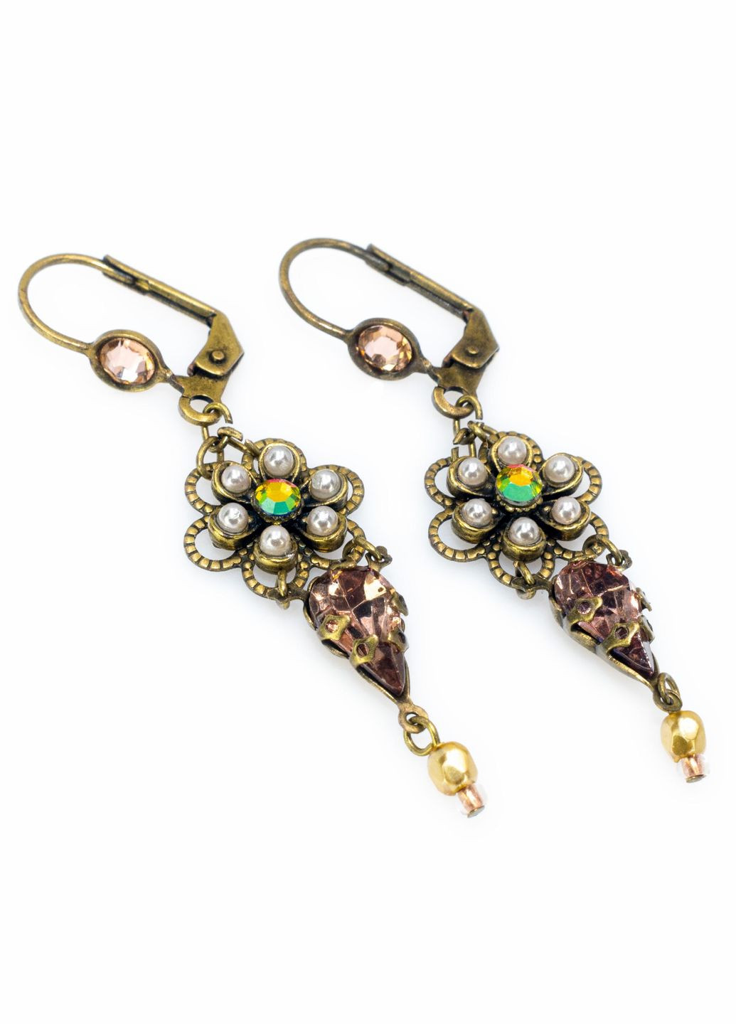 Серьги-подвески "Винтажное очарование" с кристаллами и жемчужинами Swarovski Michal Negrin (346263042)