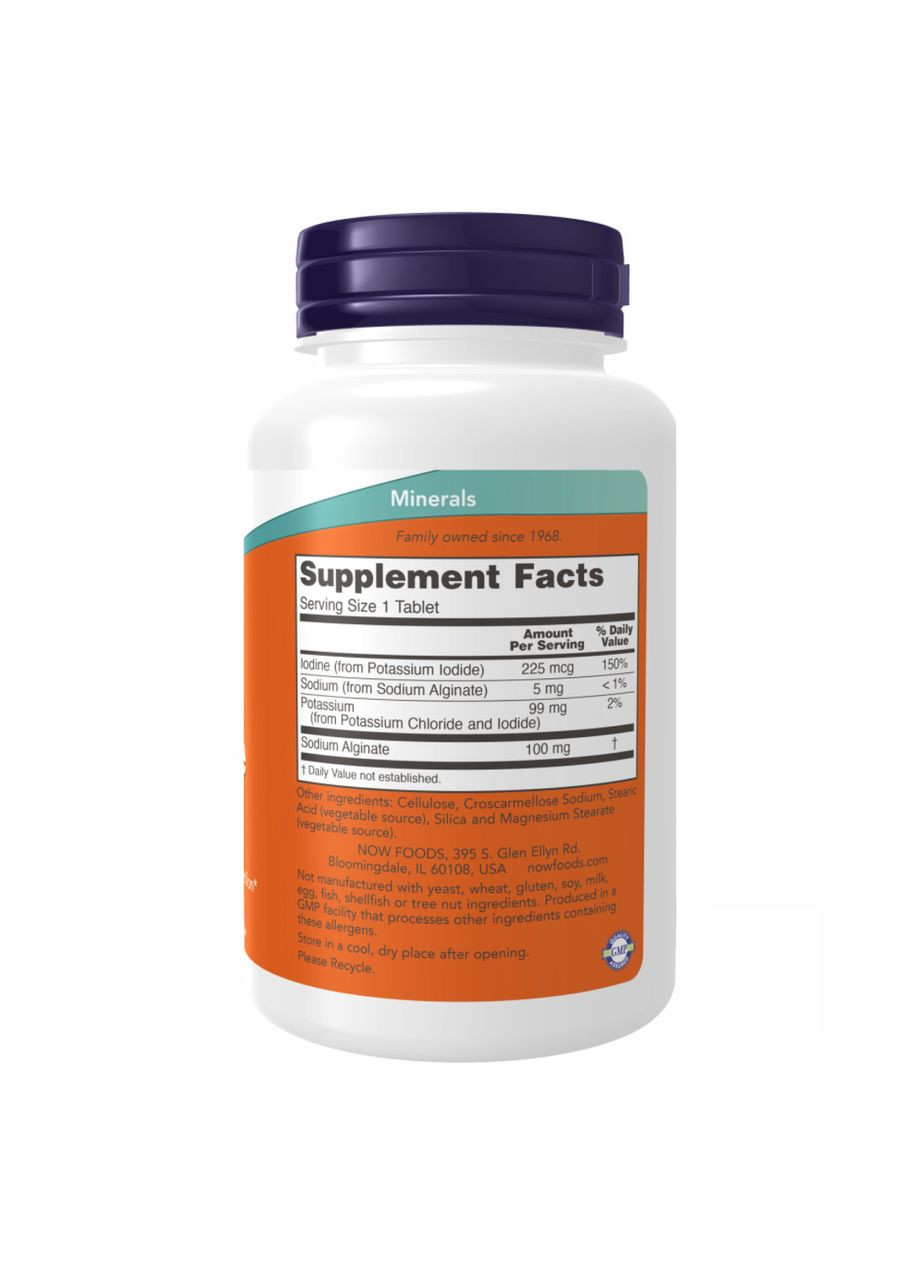 Potassium plus Iodine - 180 tabs Now Foods (369400068)