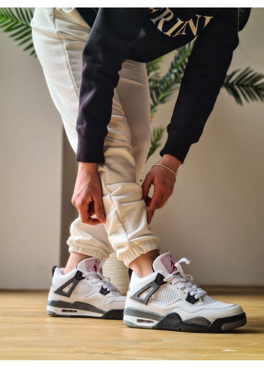 КРОССОВКИ ЖЕНСКИЕ NIKE AIR JORDAN RETRO 4 WHITE CEMENT НАЙК АИР ДЖОРДАН No Brand бежевые демисезоны (367175212)