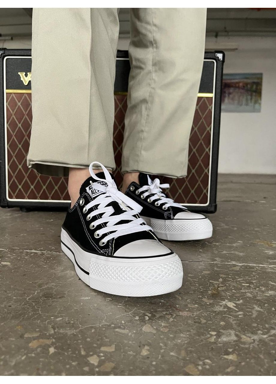 КЕДЫ ЖЕНСКИЕ CONVERSE CHUCK TAYLOR ALL STAR PLATFORM BLACK WHITE КОНВЕРС No Brand чёрные демисезоны (367173178)