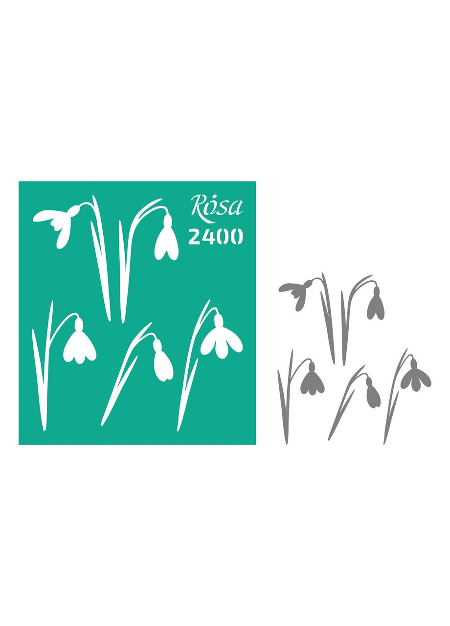 Трафарет багаторазовий самоклеючий № 2400 Квіти 9 х 10 см (3625247) Rosa (368707782)