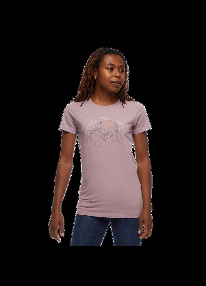 Светло-фиолетовая всесезон футболка женская summit scribble tee Black Diamond