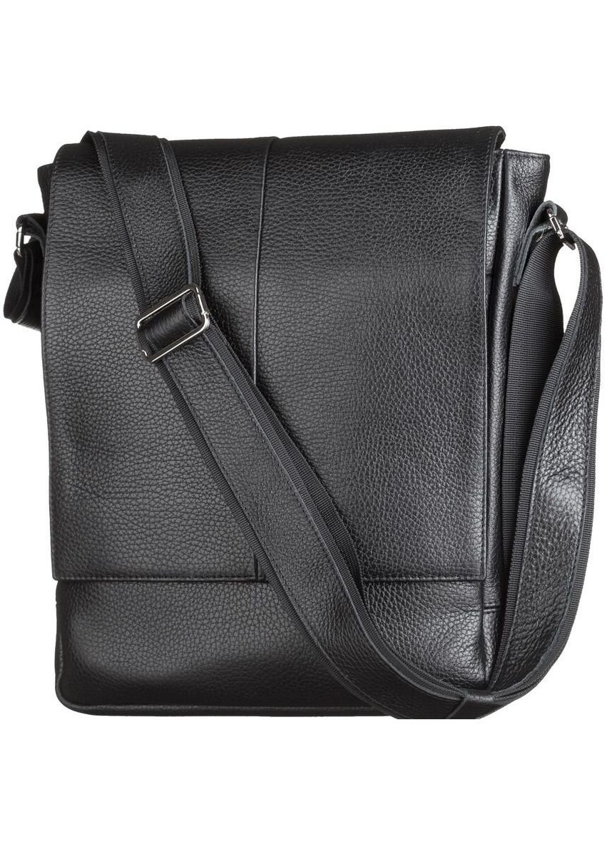 Шкіряна сумка крос боді чоловіча месенджер через плече чорна 00860 Shvigel (329196585)