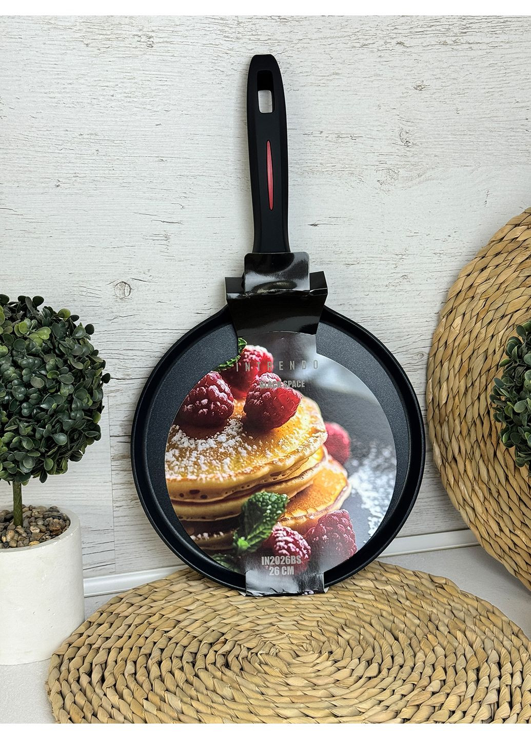 Сковорода для млинців 28 см Black Space IN2028BS Intrendo (365751035)