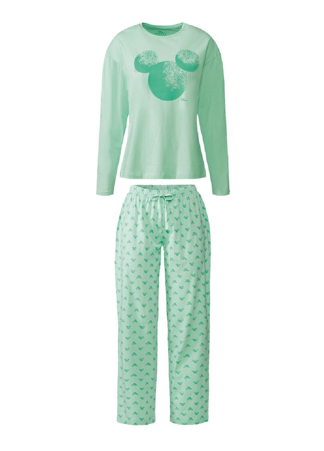 Салатовая всесезон пижама лонгслив + брюки Disney