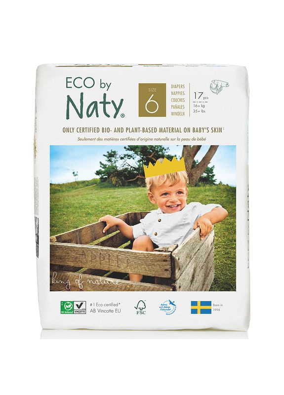 Органічні підгузки Eco by розмір 6 (від 16 кг) 17 шт. 178419 Naty (271039592)