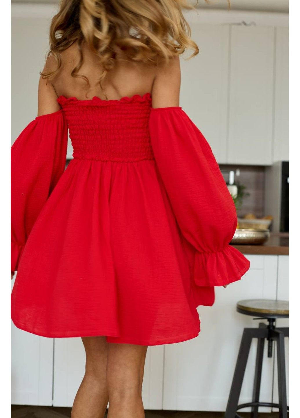 Красное женское платье хлопковое модель 5033 красный Україна