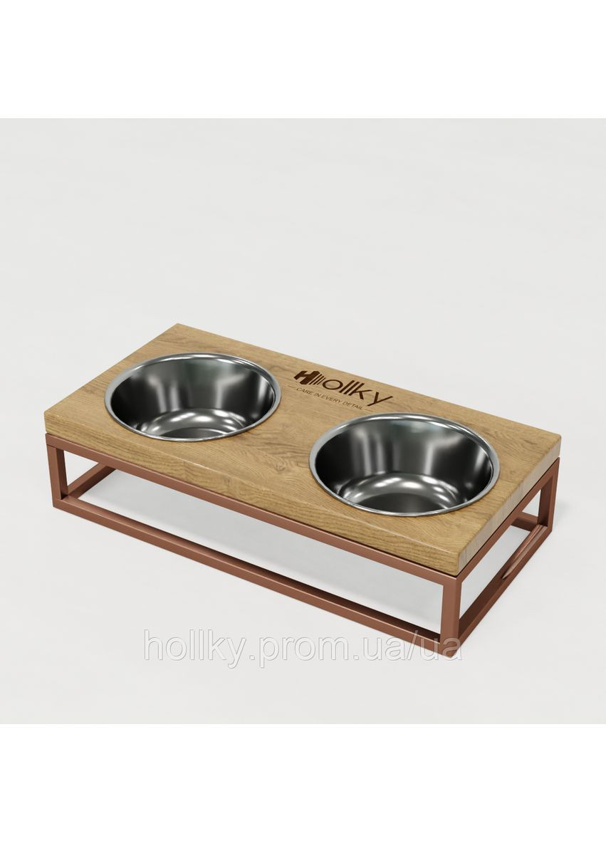 Миски на подставке для маленьких собак и кошек Base S (2×0,45 л) BS-36187-GLNT Hollky (365652698)