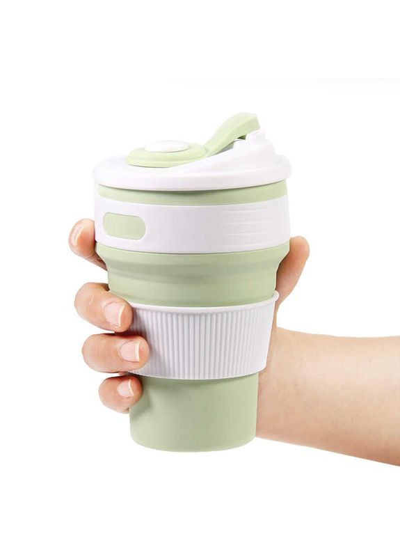 Складна силіконова чашка Collapsible. Зелена No Brand (337347224)