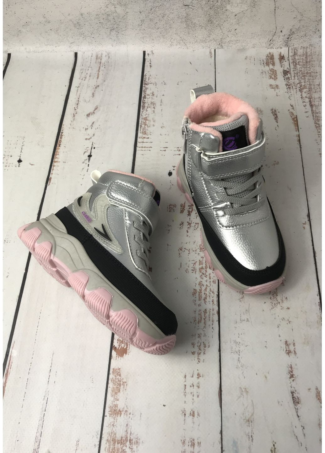 Черевики зимові дитячі на дівчинку Сірий (1046) Clibee (354822838)