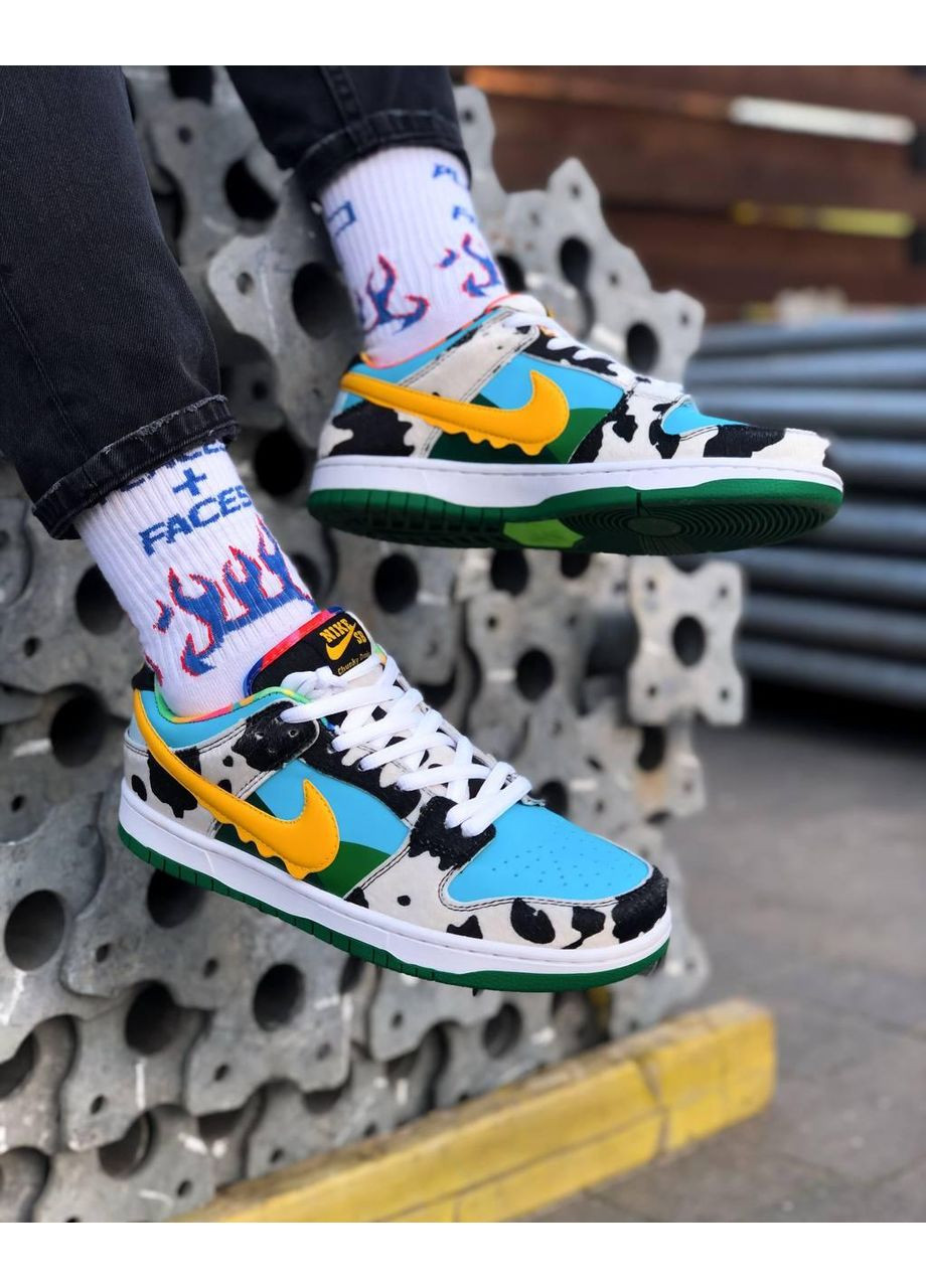 Цветные демисезонные кроссовки мужские nike sb dunk ben & jerrys найк сб данк No Brand