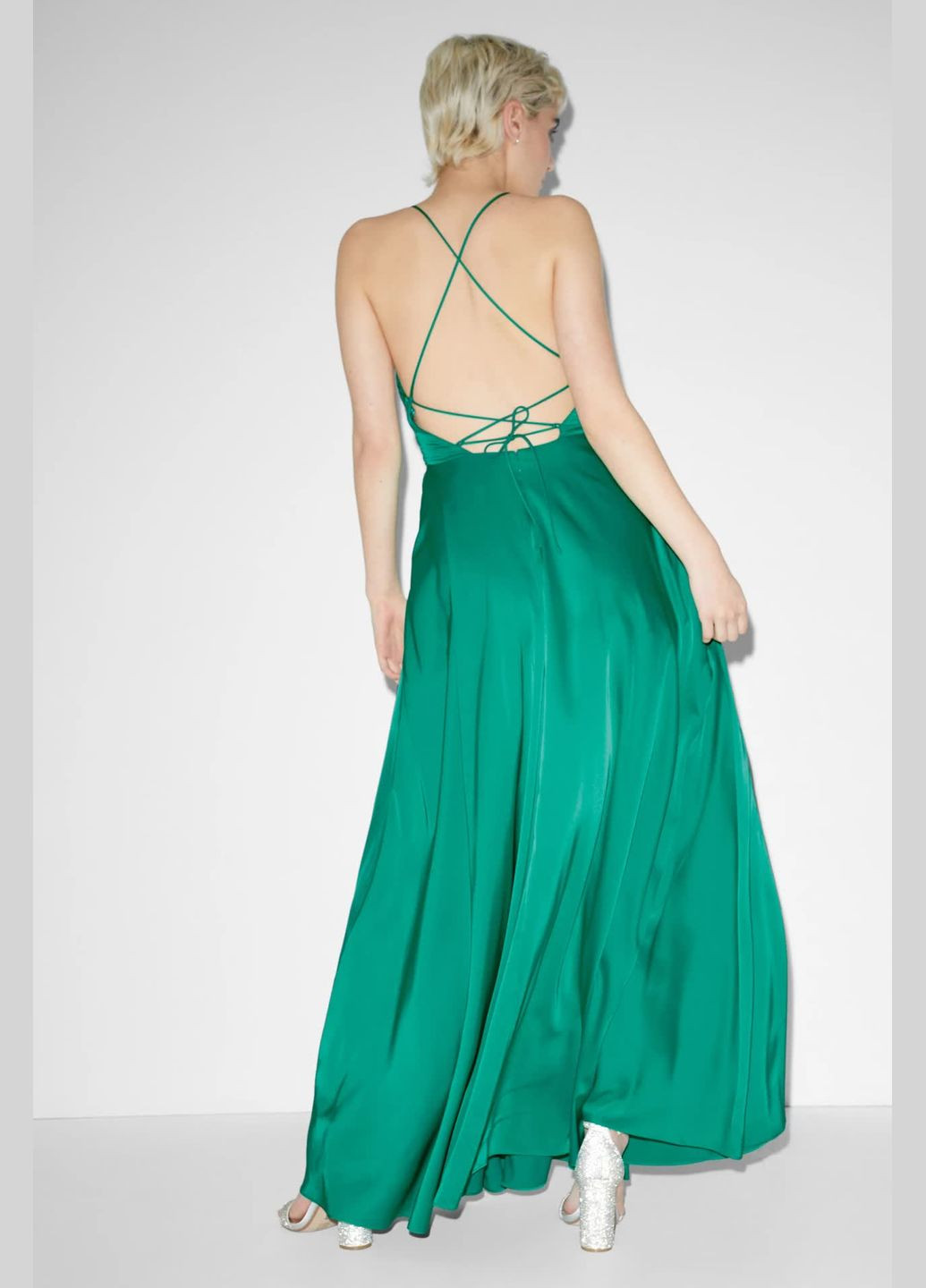 Зелена кежуал сукня максі C&A однотонна