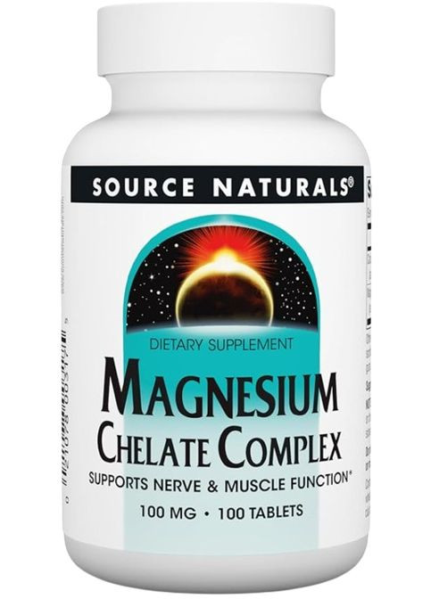 Магній Хелат Magnesium Chelate Complex 100 мг 100 таб Source Naturals (351864654)