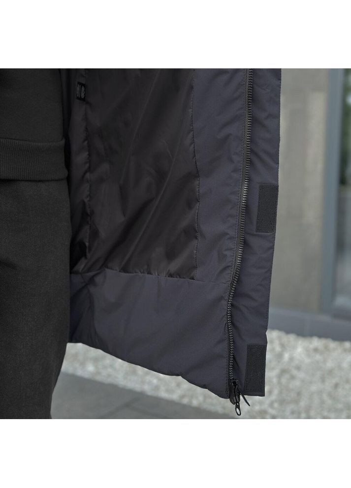 Графитовая зимняя удлиненная комфортная зимняя куртка Vakko