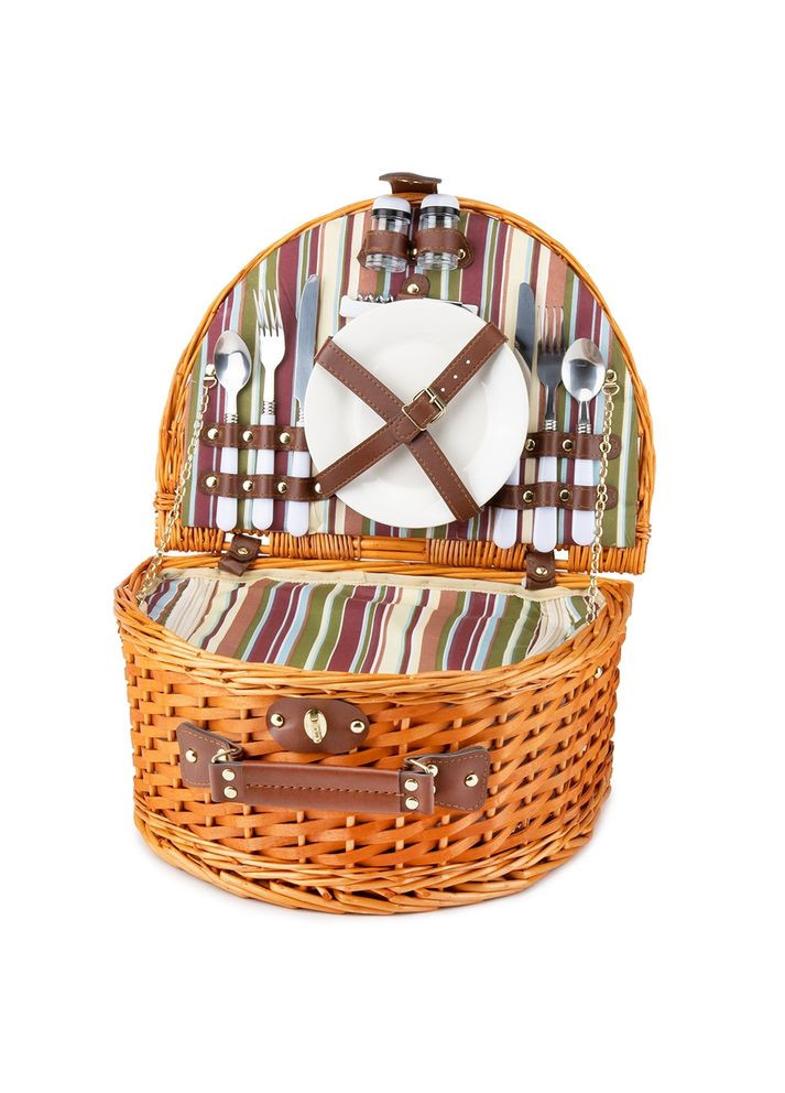 Корзина для пикника с термосумкой на 2 персоны из лозы 40х31х20 см 10503-023 Lefard (346529479)