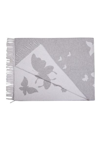 Плед бавовняний Метелик 4086 140х200 см світло-сірий Love You (364102099)
