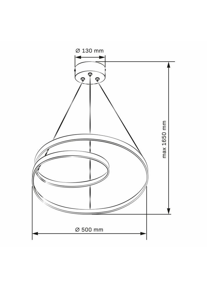 Люстра підвісна світлодіодна кругла 328045 Zefira 50 Led 1x40W 4000K 3700Lm IP20 Нікелевий (095434) Goldlux (361312522)