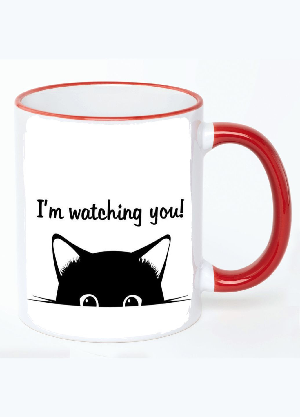 Чашка Вектор (кухоль, кухоль) #019 Біла з Червоною ручкою 330 мл No Brand (322716670)