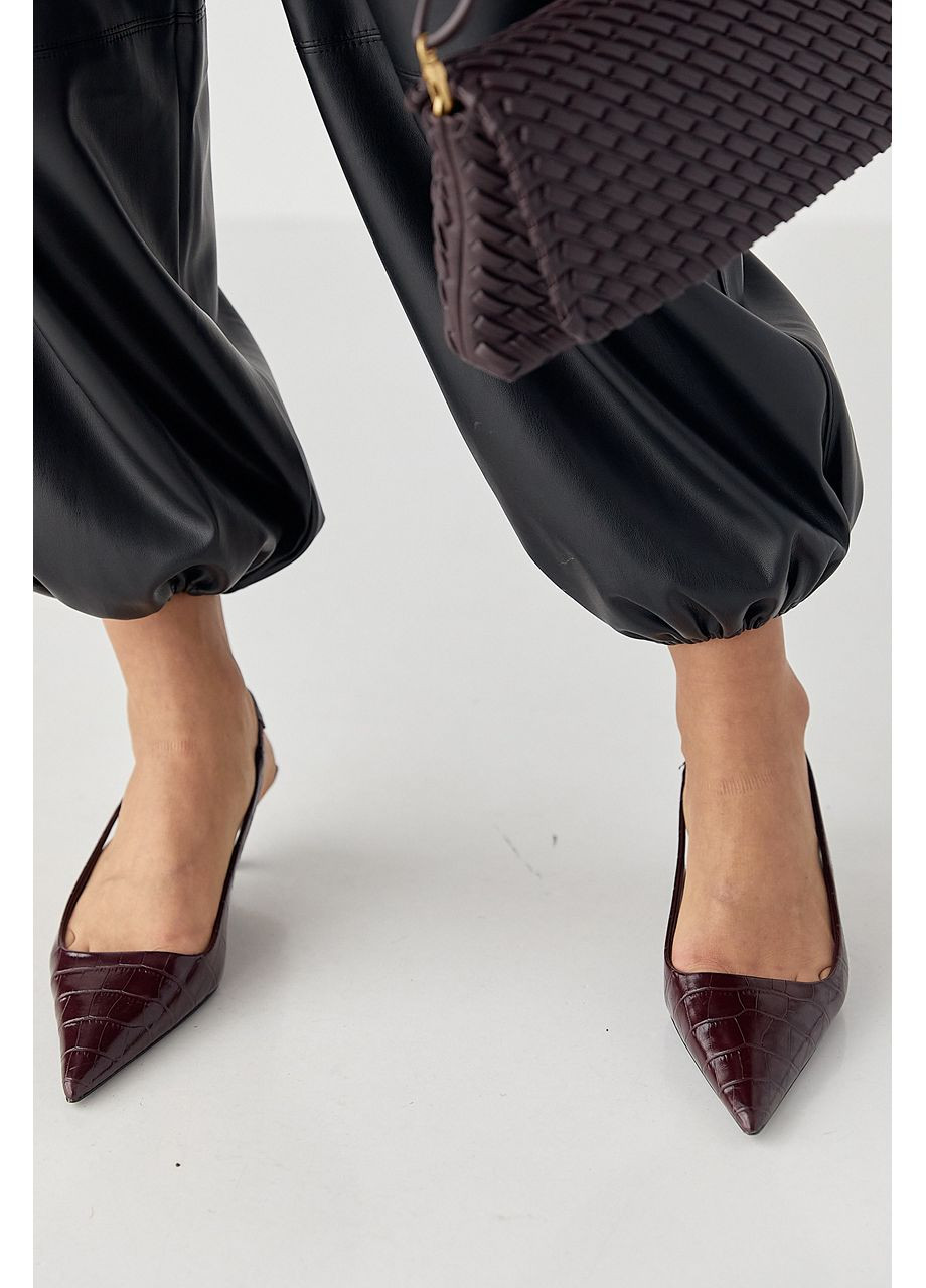 Брюки-джогеры из экокожи Lurex (368276481)