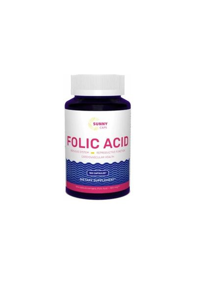 Фолиевая кислота, Folic Acid Powerfull,, 400 мкг, 100 капсул (SUN-530777) Sunny Caps (266039123)