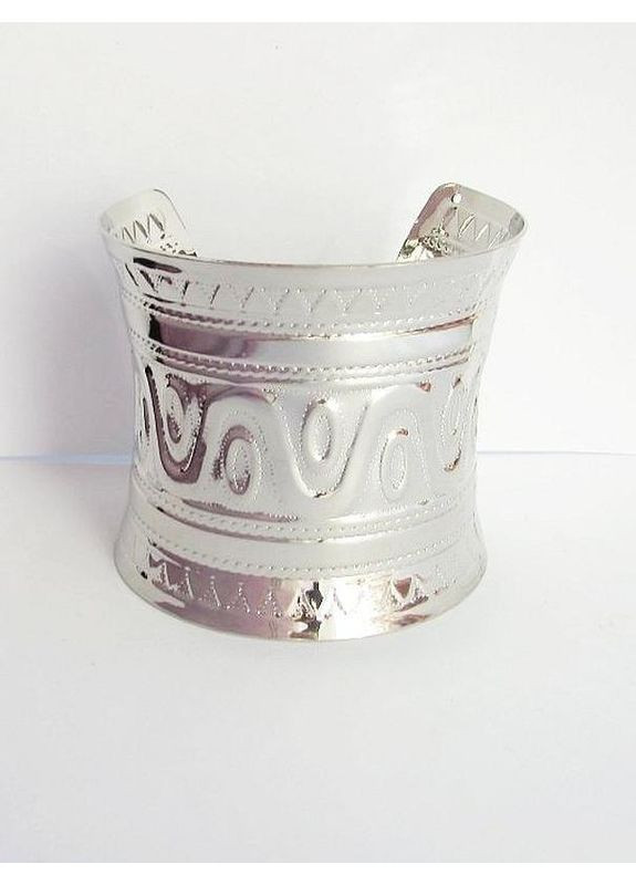 Широкий металлический серебристый браслет-скоба этно, 6341 No Brand (353827918)